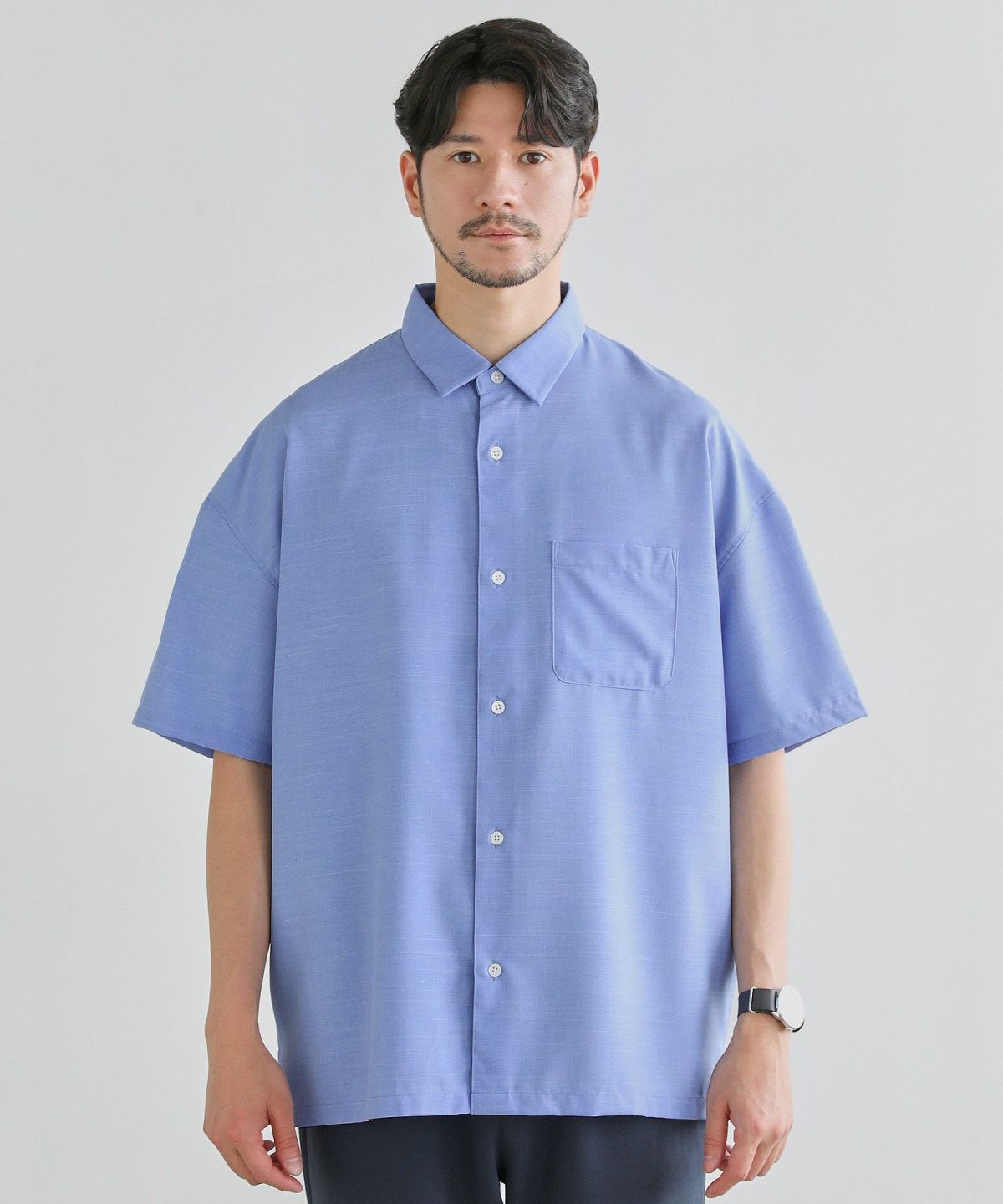 日本製Naturemier(TM)接触冷感シャンブレーレギュラーカラー