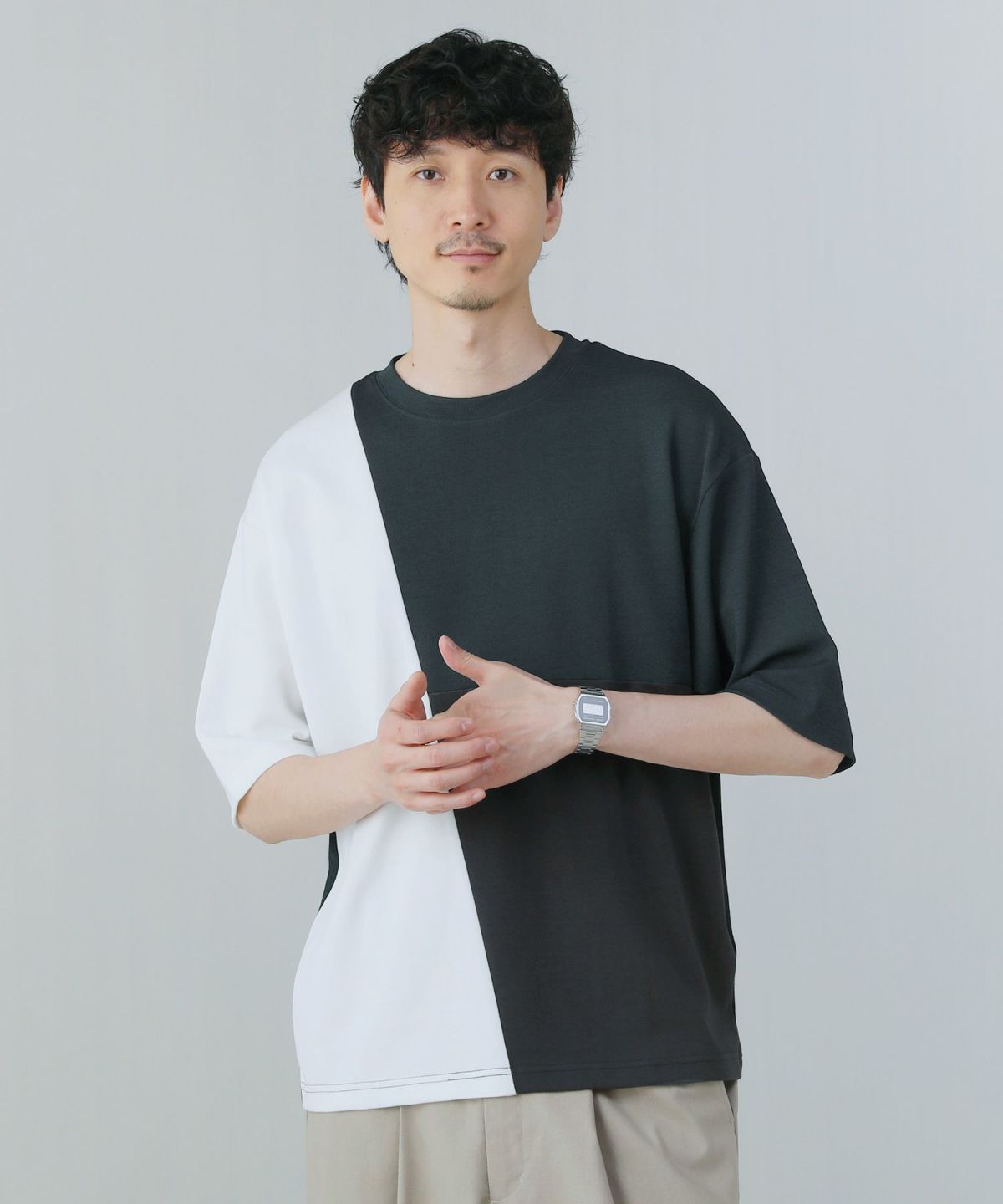 【接触冷感】異素材配色切替半袖tシャツ 【公式】spu スプ公式通販｜メンズセレクトショップ