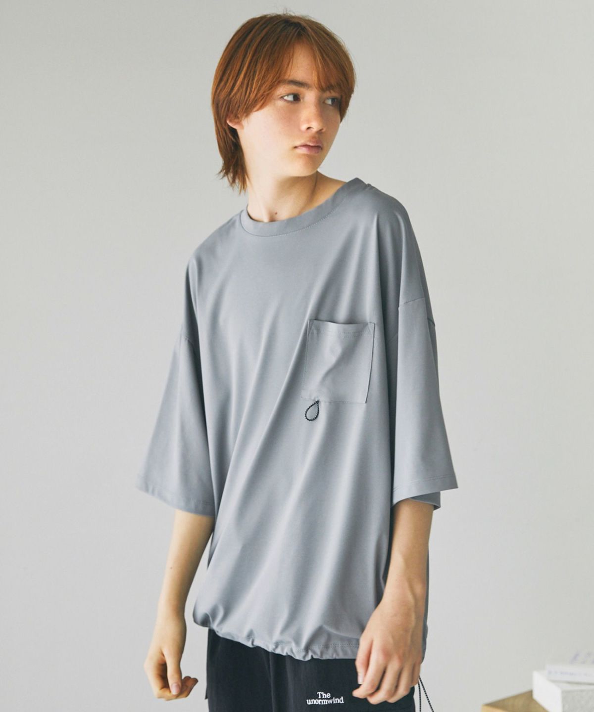 UVカット&ストレッチ ポリエステル天竺ビッグ半袖/5分袖Tシャツ ドロー