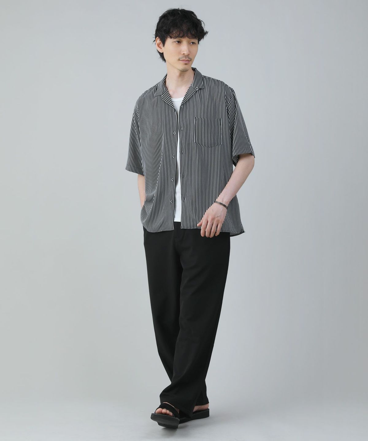 レトロプリントポリエステル襟付き半袖シャツ | 【公式】SPU スプ公式