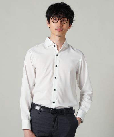 メール便対応】日本製接触冷感ホリゾンタルカラー長袖シャツ
