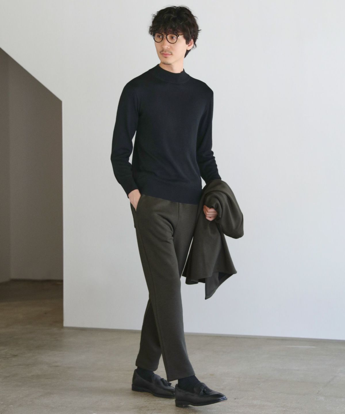 12Gウール混カシミヤタッチモックネックニット | 【公式】SPU スプ公式