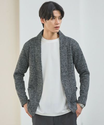 4WAYストレッチウォッシャブルボタンレスリブニット長袖