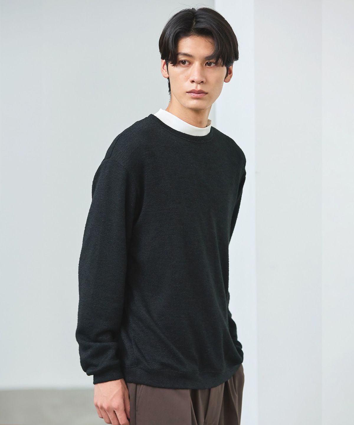 マイクロメランジシャギー長袖クルーネックニット | 【公式】SPU スプ