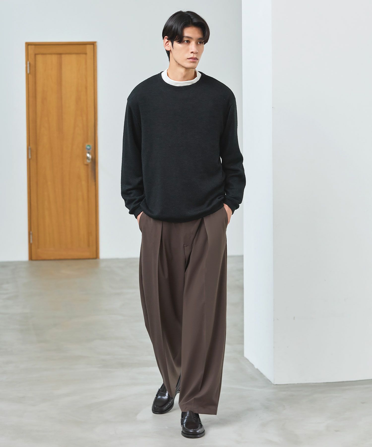 マイクロメランジシャギー長袖クルーネックニット | 【公式】SPU スプ