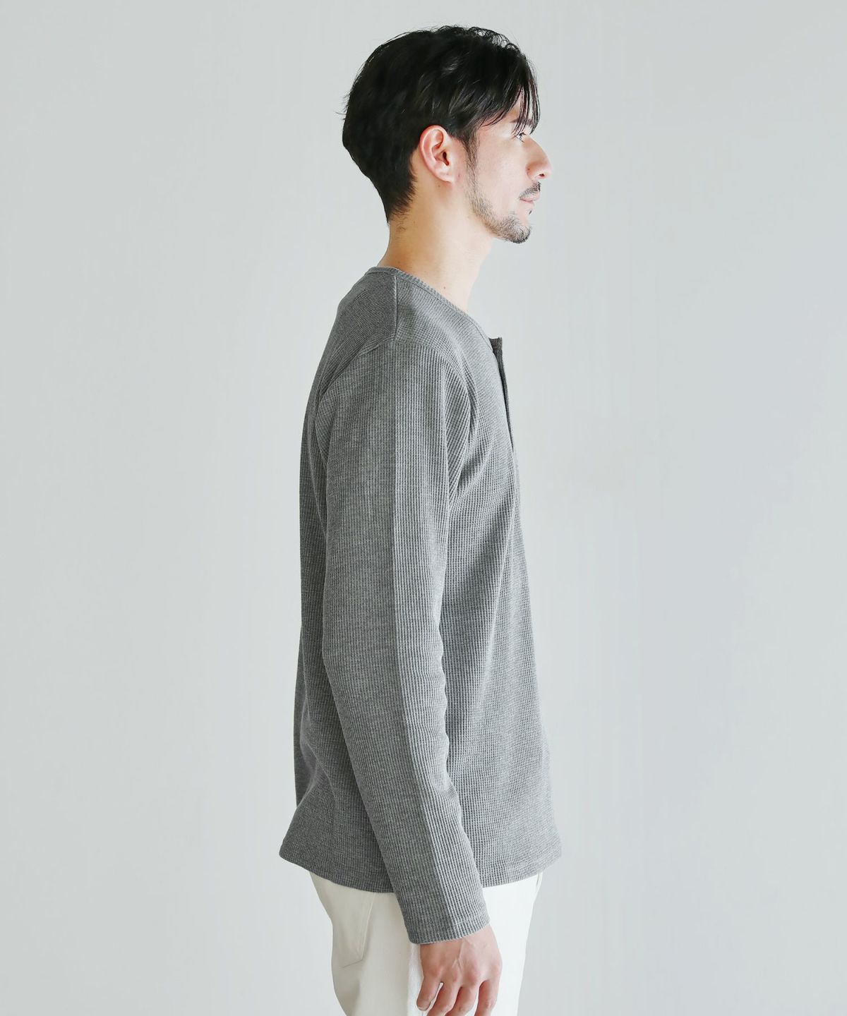 The DUFFER of ST.GEORGE tシャツ RELAX FIT WAFFLE HENLEY NECK