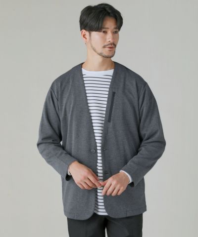 カルゼダブルフェイスノーカラーカーデジャケット | 【公式】SPU スプ