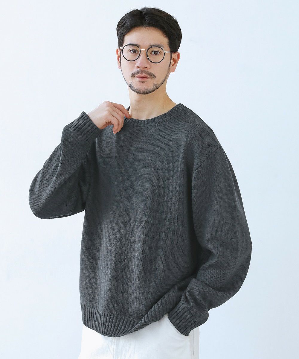 【新品・未使用】NAVE ネイヴ シルバー系 長袖ニット WEAR SHiFT】ミドルゲージクルーネックニット【長袖】 (WNT24168