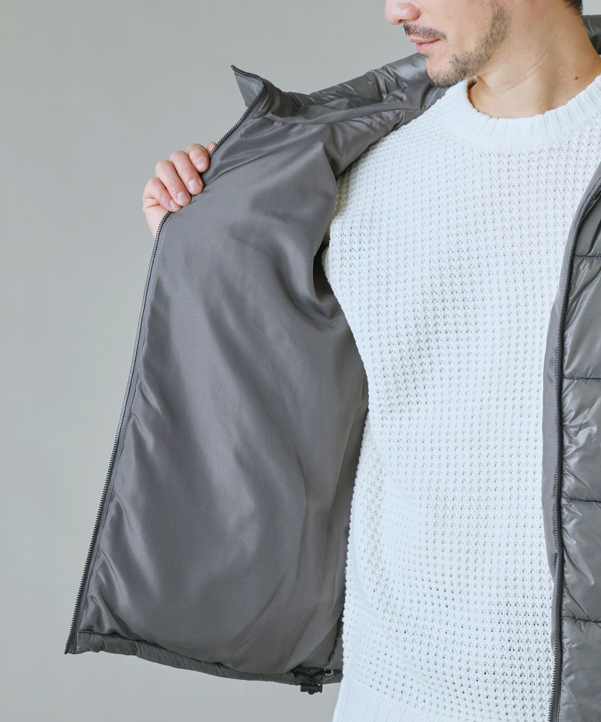 シレ加工ドローコード撥水防風加工付き中綿フードジャケット | 【公式