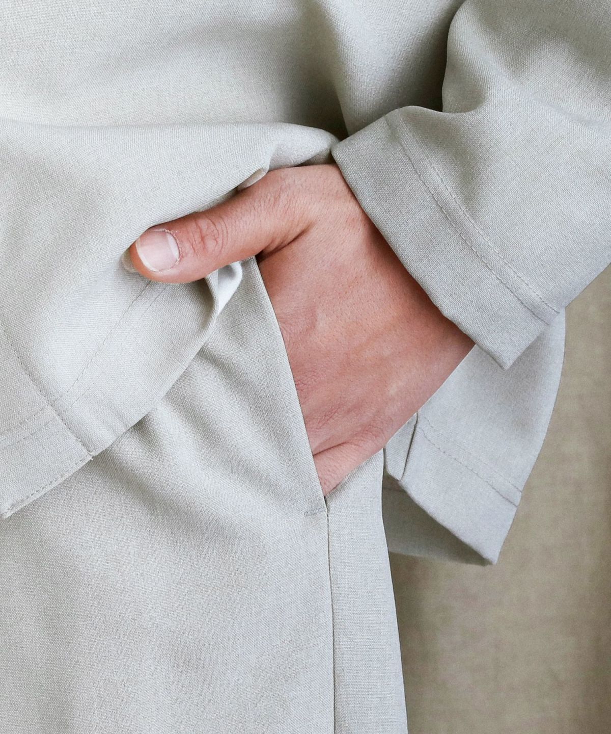 スプートニクス（SPUTNICKS）/【日本製】Naturemier TECHリネンライクトロピカル1タックワイドイージーパンツ 日本製Naturemier(TM)TECHリネンライクトロピカル1タックワイド