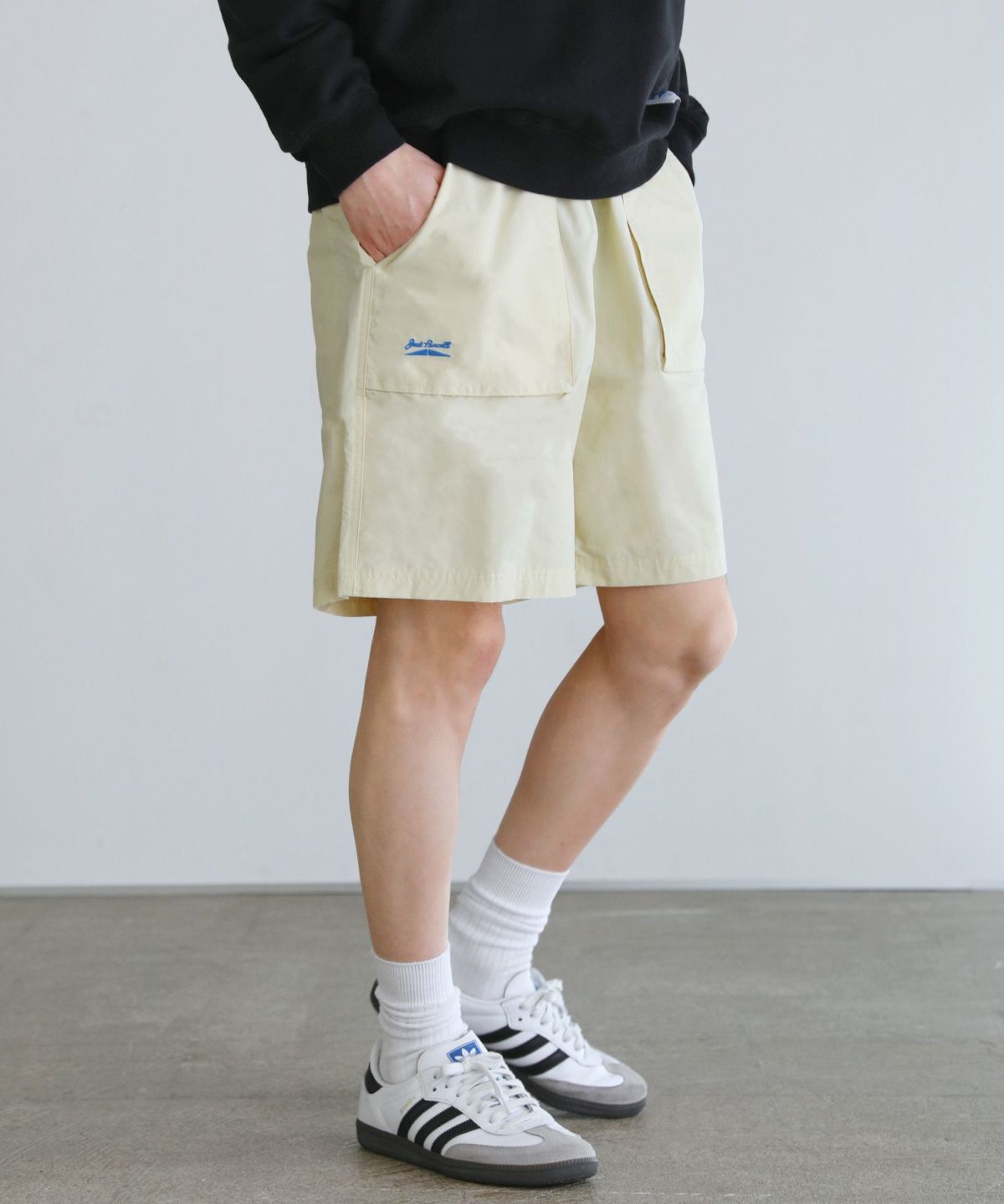 セール】Wide nylon pants with side frills / サイドフリル