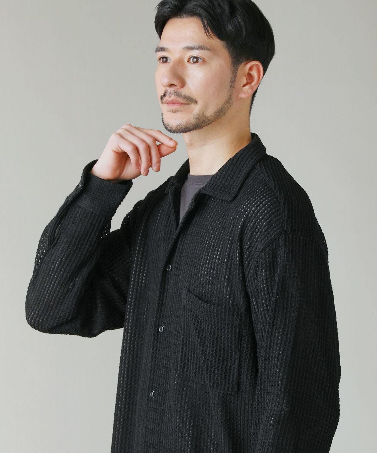 スプートニクス（SPUTNICKS）/かぎ針網み　長袖レースシャツ かぎ針編み長袖レースシャツ | 【公式】SPU スプ公式通販｜メンズ