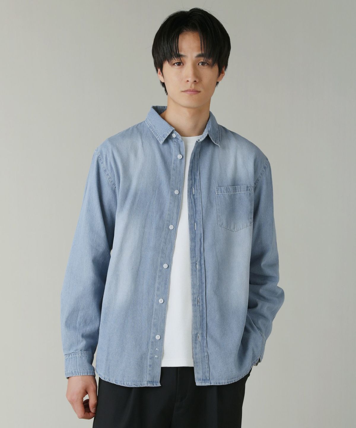6.5ozデニム長袖レギュラーカラーシャツ | 【公式】SPU スプ公式