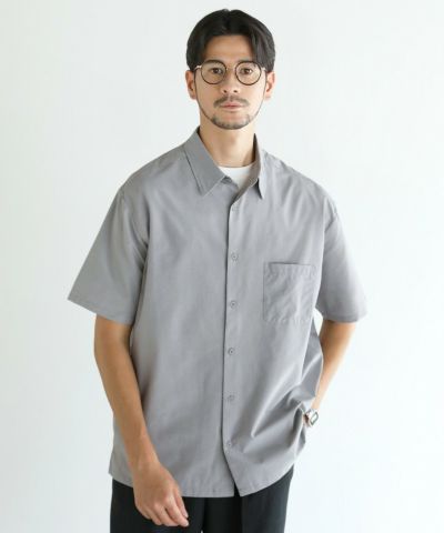 日本製6オンスオックスフォードバンドカラー長袖ボクシーシャツ