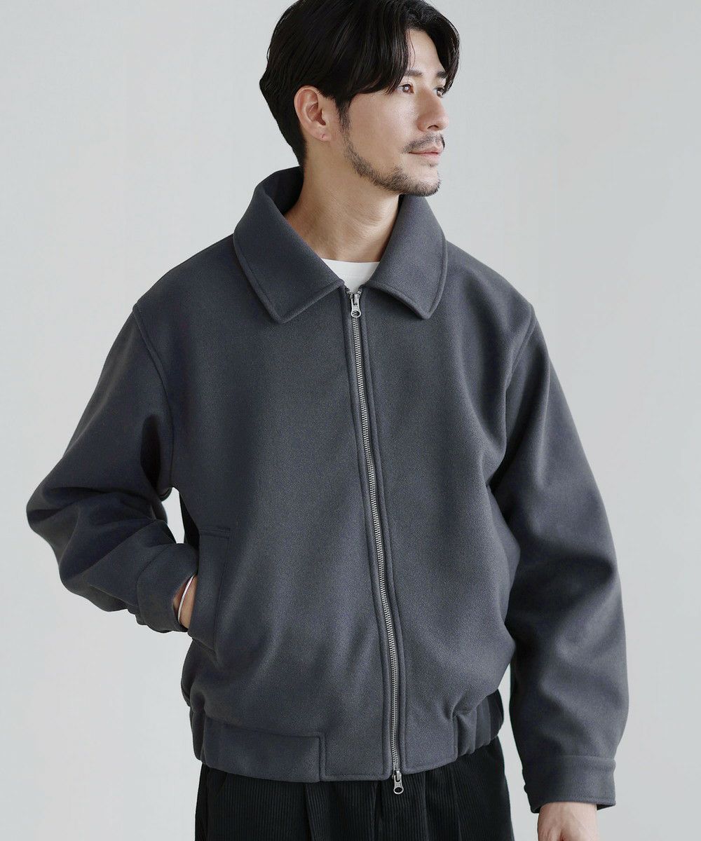 BETOUPE ブルゾン　ショート丈　36サイズ　ネイビー　ダブルジップ メルトンショートダブルジップ2WAYネックブルゾン | 【公式】SPU スプ