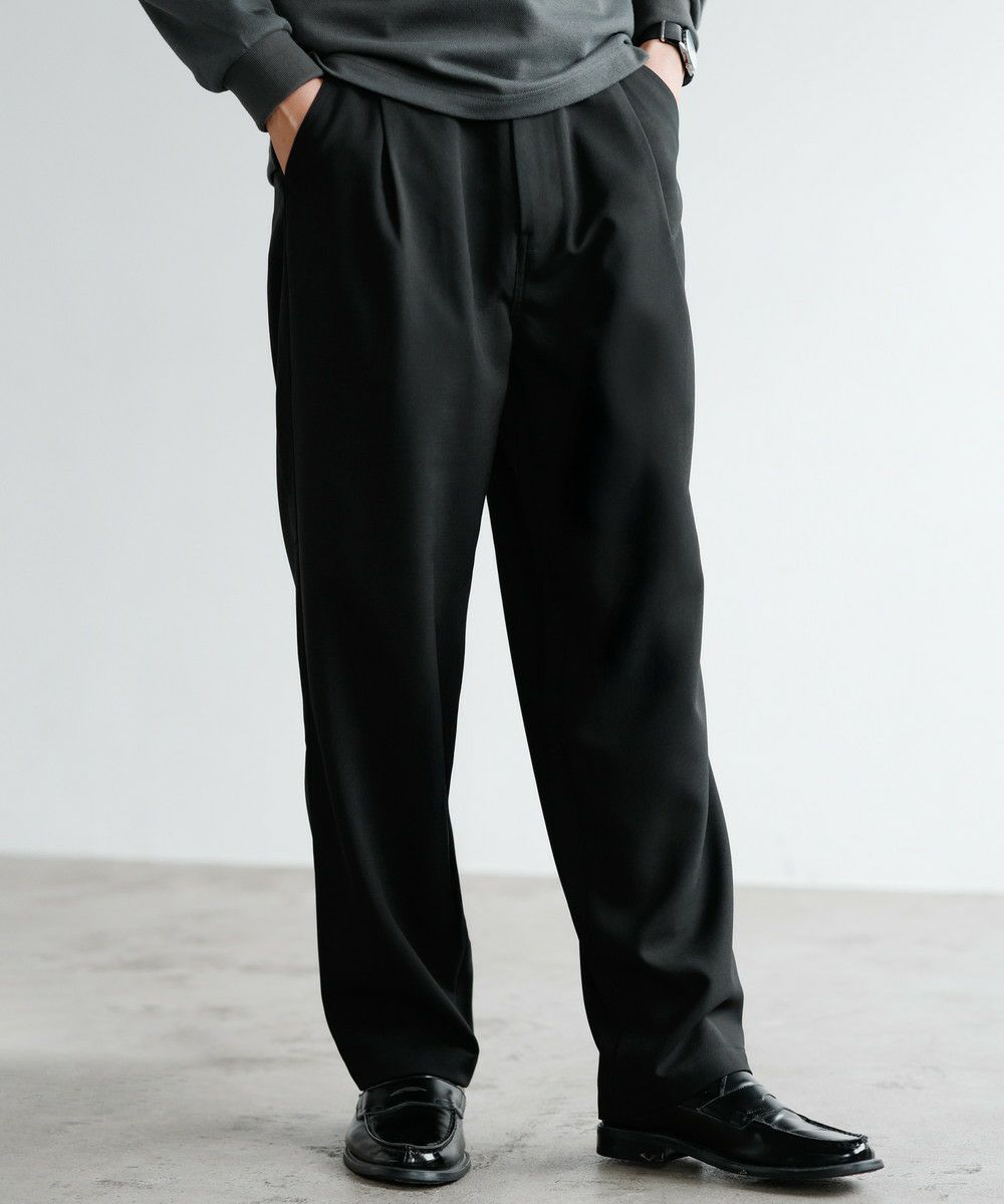 防シワ・ストレッチ/スリムテーパードワンタックスラックス | 【公式