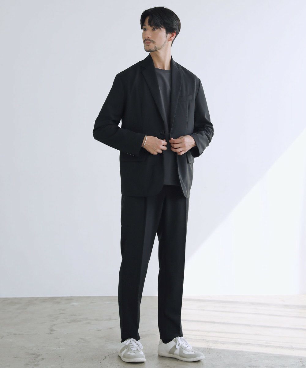 デンマーク製　黒ジャケットとサルエルパンツ セットアップ裏地刺繍　サイズ1と0 デンマーク製黒ジャケットとサルエルパンツ セットアップ裏地