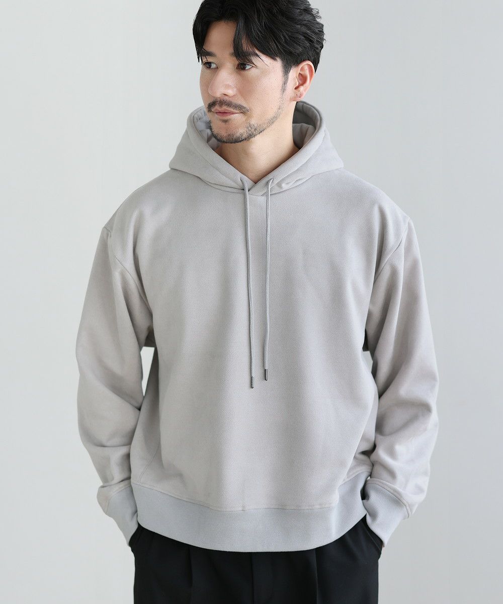 あったかもちもち裏起毛フェイクスウェードプルオーバーパーカー